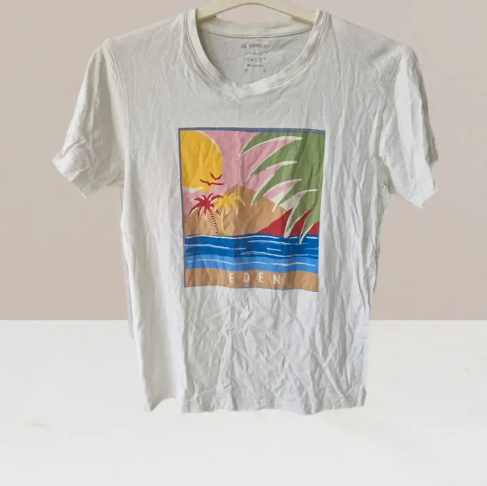 T-shirt imprimé blanc - Celio - Taille S