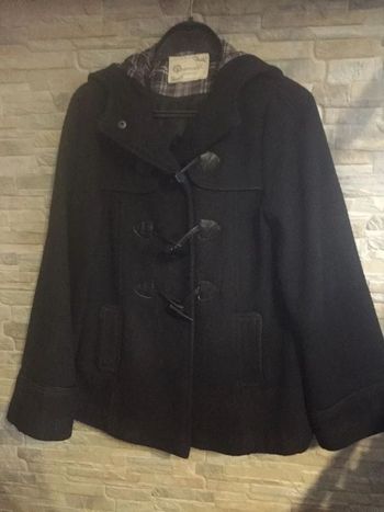 Manteau court à capuche noir Mim 36/S