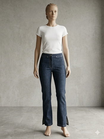 Pantacourt en jean bleu marine Taille 40 Camaïeu