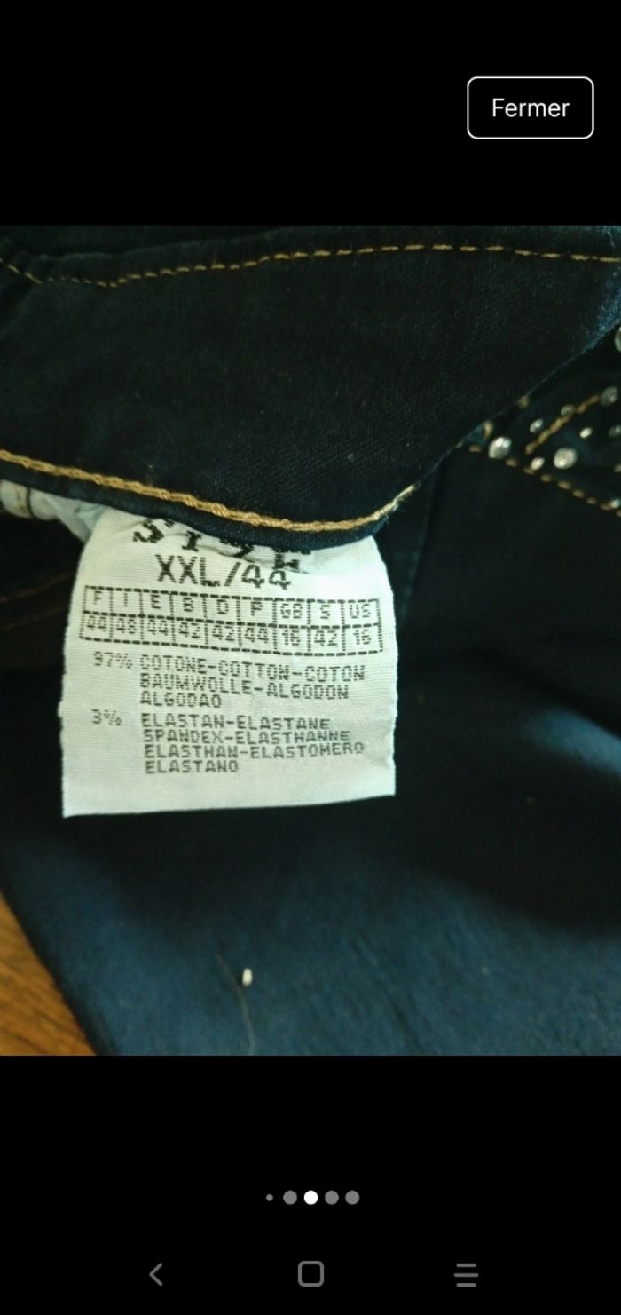 Pantalon Jeans, neuf avec strass taille M en 40/42 - photo numéro 9