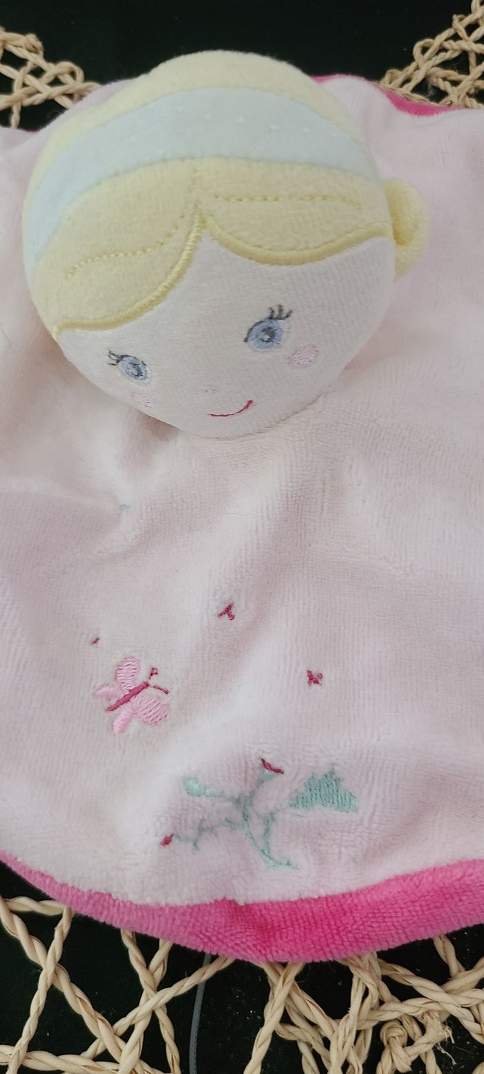 Doudou poupée rond rose blonde Sucre d'Orge - photo numéro 2