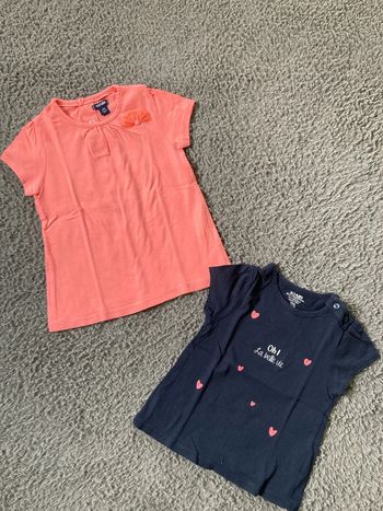 Lot de 2 tee-shirts MC 12 mois