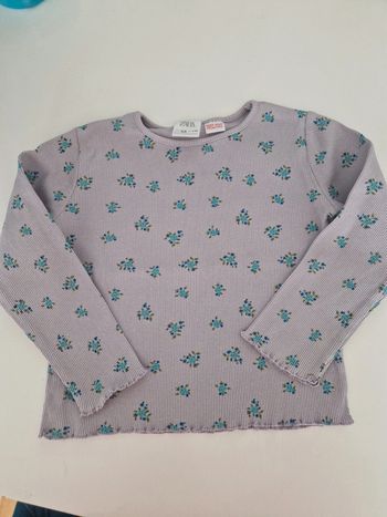 T-shirt manches longues fille côtelé 4/5 ans Zara
