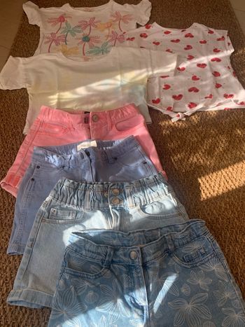 Lot fille 6 ans ☀️4 shorts-3 t-shirts Dpam/Gap/Kiabi/Verbaudet