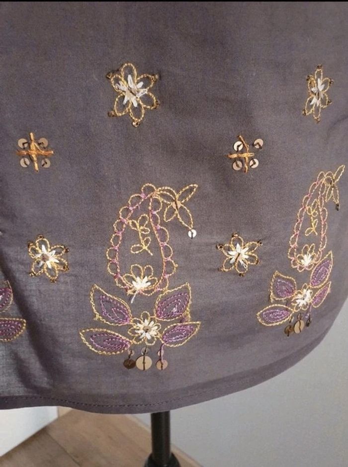 Blouse manches courtes marron à motifs Esprit taille 38 - photo numéro 6