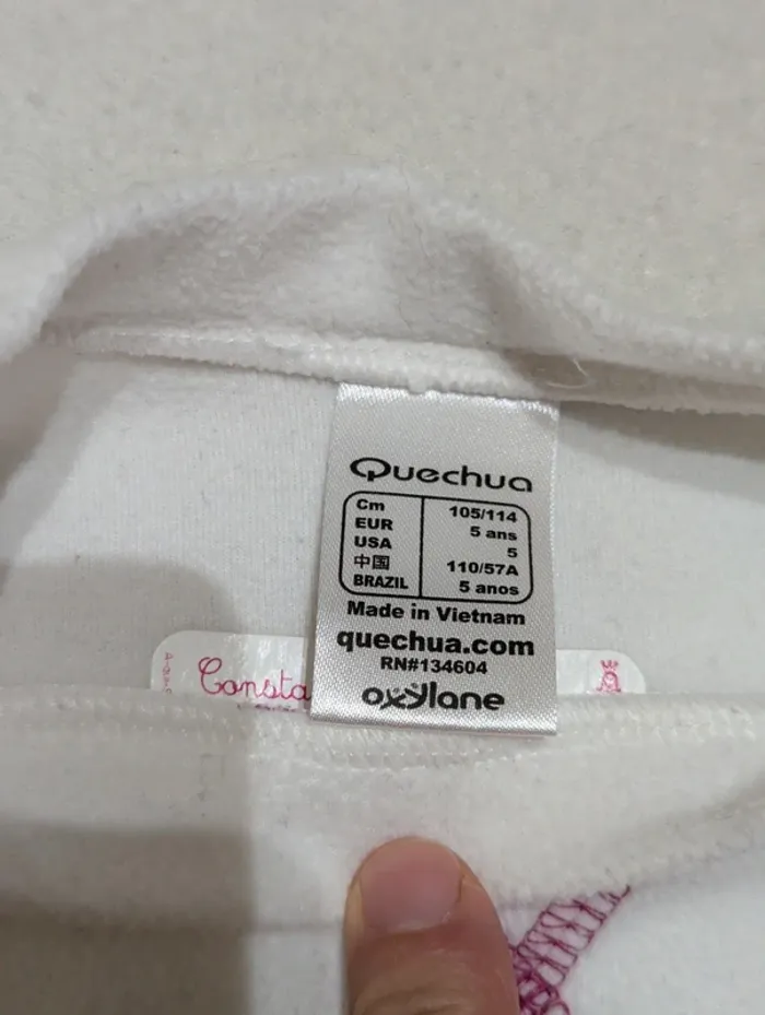 Sous-pull polaire blanc Quechua 5 ans - photo numéro 2