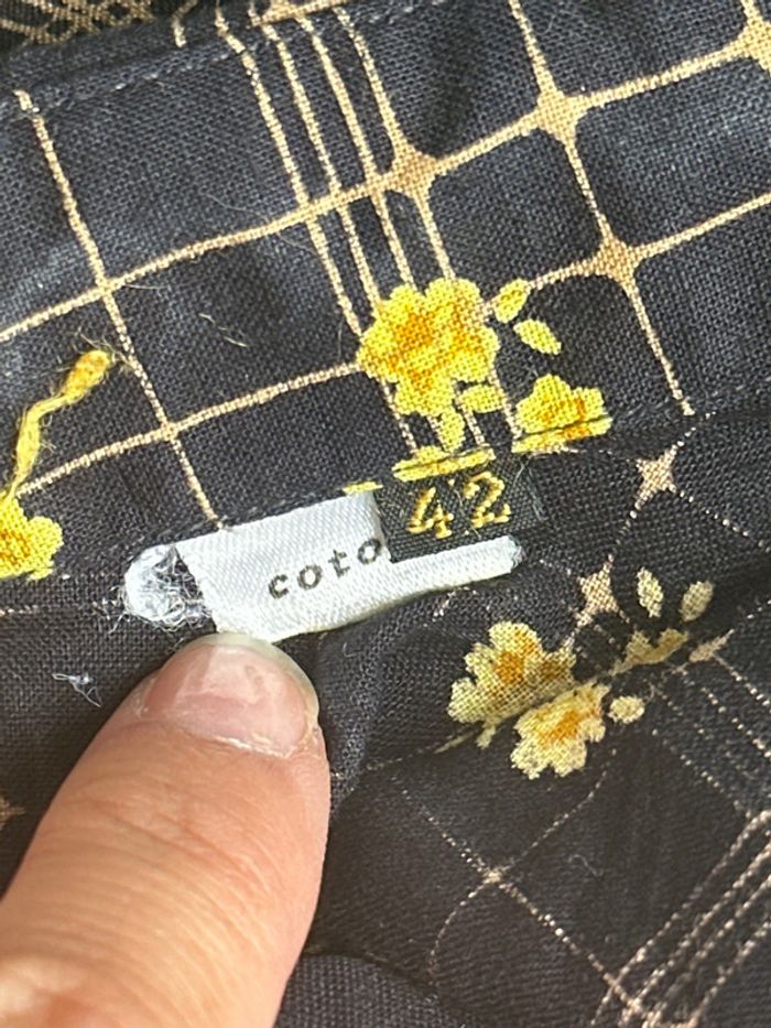 Chemise noir et jaune fleurie manches longues été - photo numéro 6