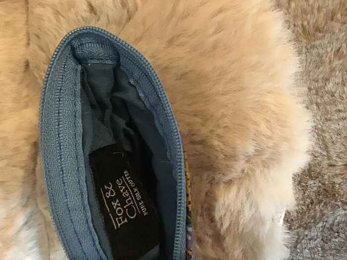 Beau porte monnaie en soie violet Noir Fox&Chave (0224) - photo numéro 4