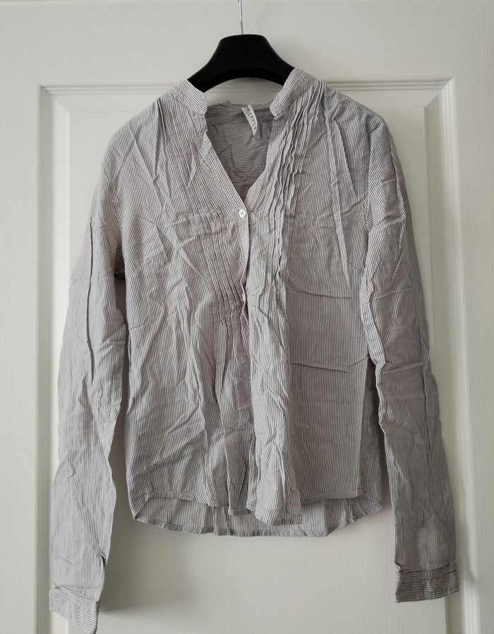 Chemise rayée gris et blanc 36 S Lea Fashion