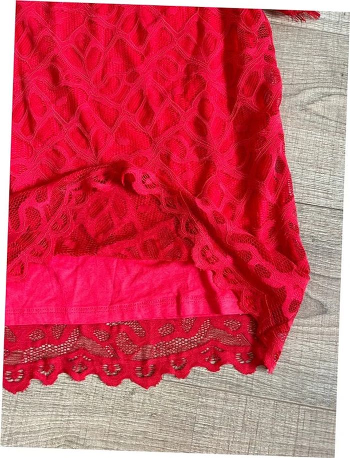 Haut rouge en dentelle à manches courtes Morgan taille S jamais porté - photo numéro 16