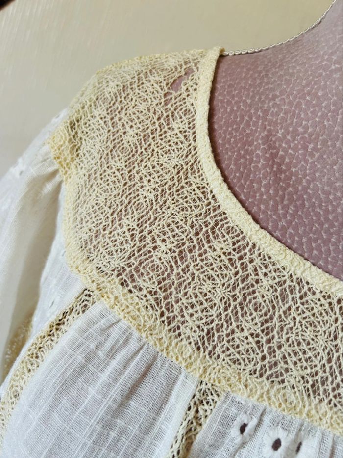 🌸🧚Robe en lin champêtre Bohochic Fairy Cottagecore Whimsical embroidered linen dress🧚🌸 - photo numéro 12