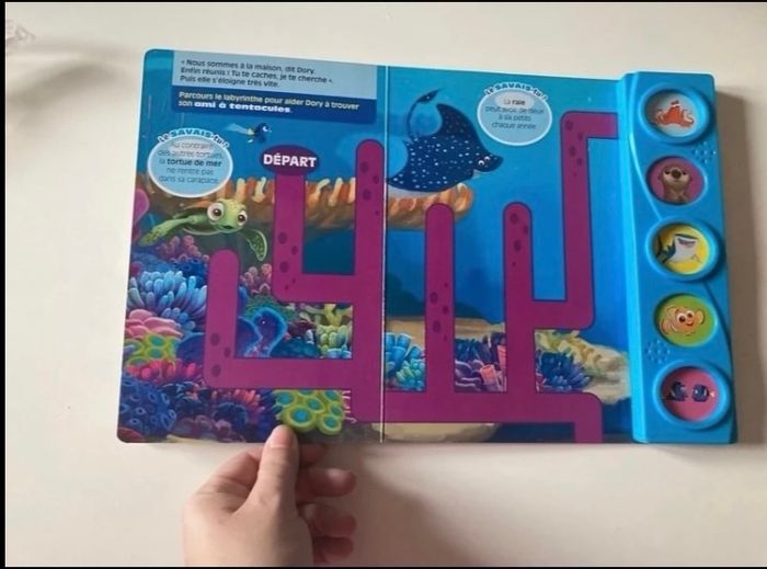 Livre sonore pour enfant Disney TRÈS BON ÉTAT dessin animé Dory - photo numéro 6