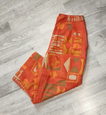 Pantacourt coton orangé kaki