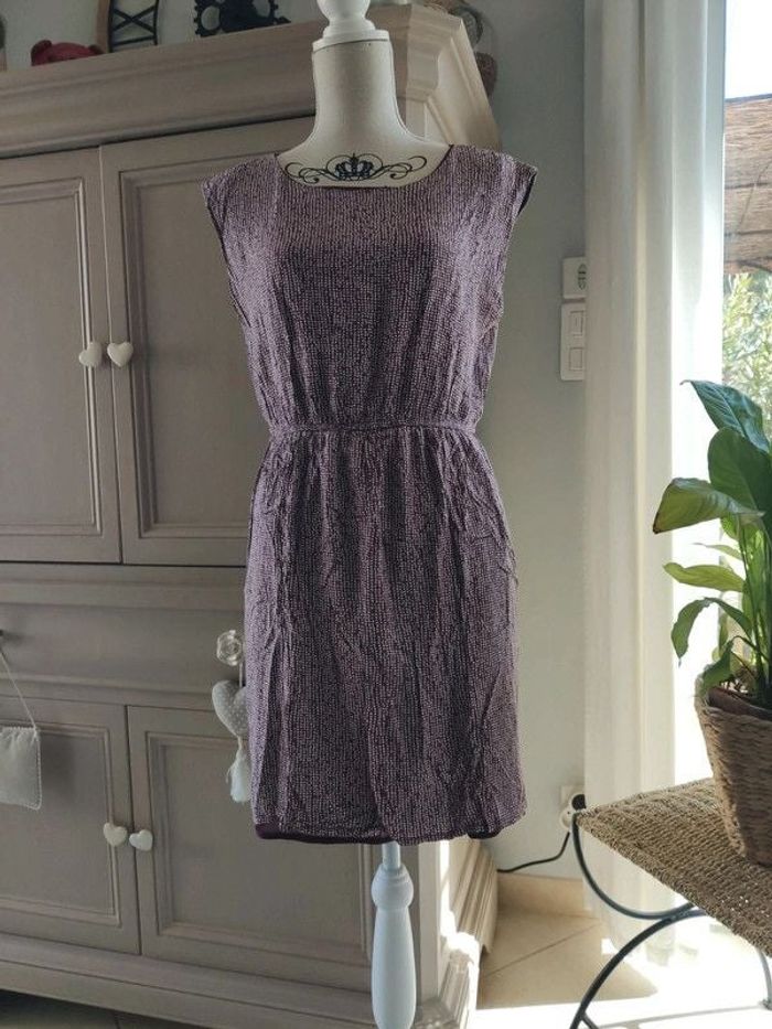 Robe imprimé ton prune zara taille 40