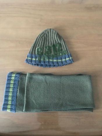 Écharpe et bonnet vert Ccie Taille 3