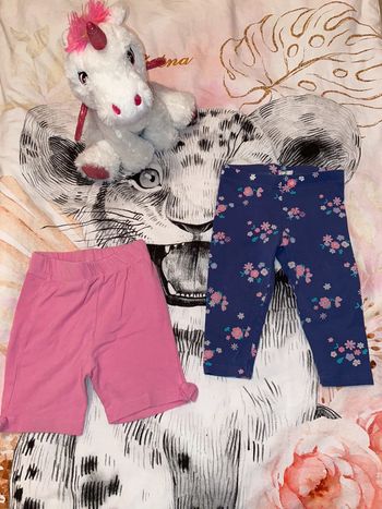 Lot legging et short, taille 12 mois, marque Babyclub et Disney.