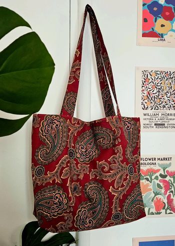 Tote bag paisley bordeaux