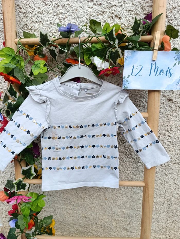 T-shirt manche longue 12mois Orchestra - photo numéro 2