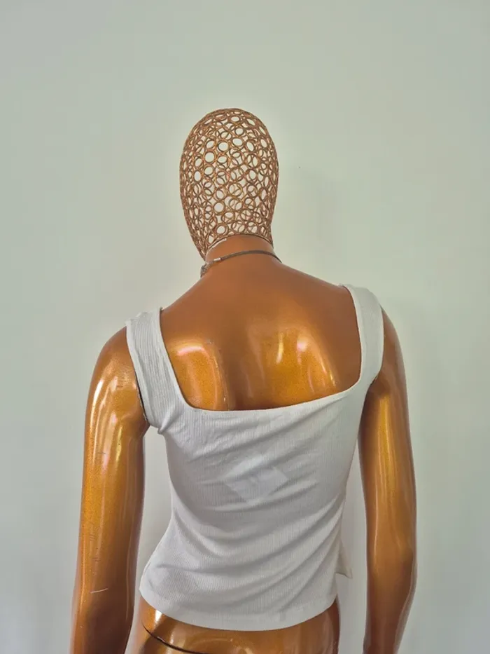 Débardeur Blanc Cassé Femme Taille L/40 - photo numéro 2