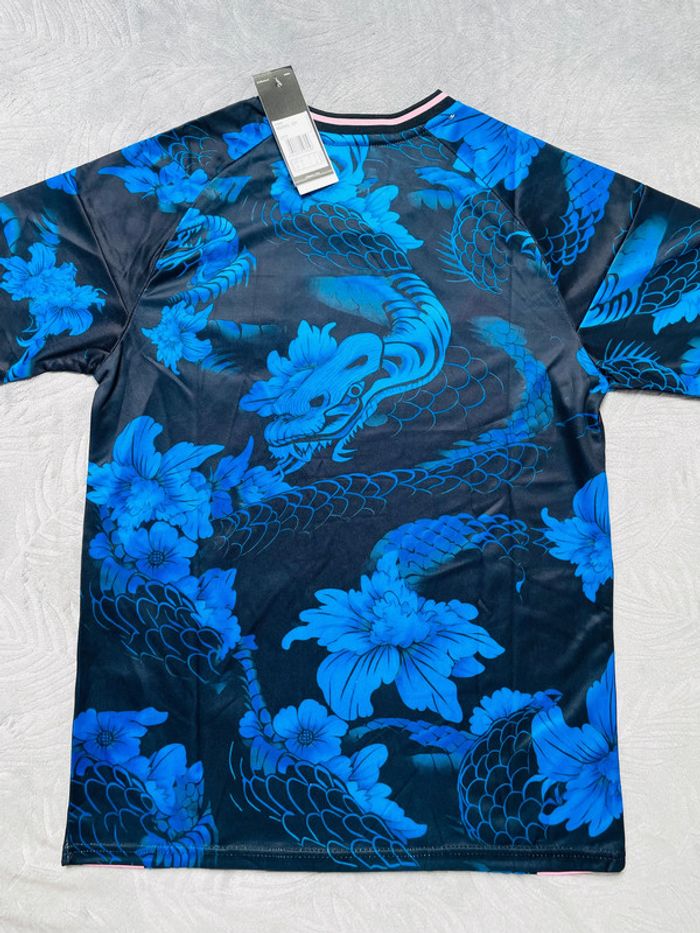 Maillot concept foot Japon bleu dragon fleurs taille S - photo numéro 9