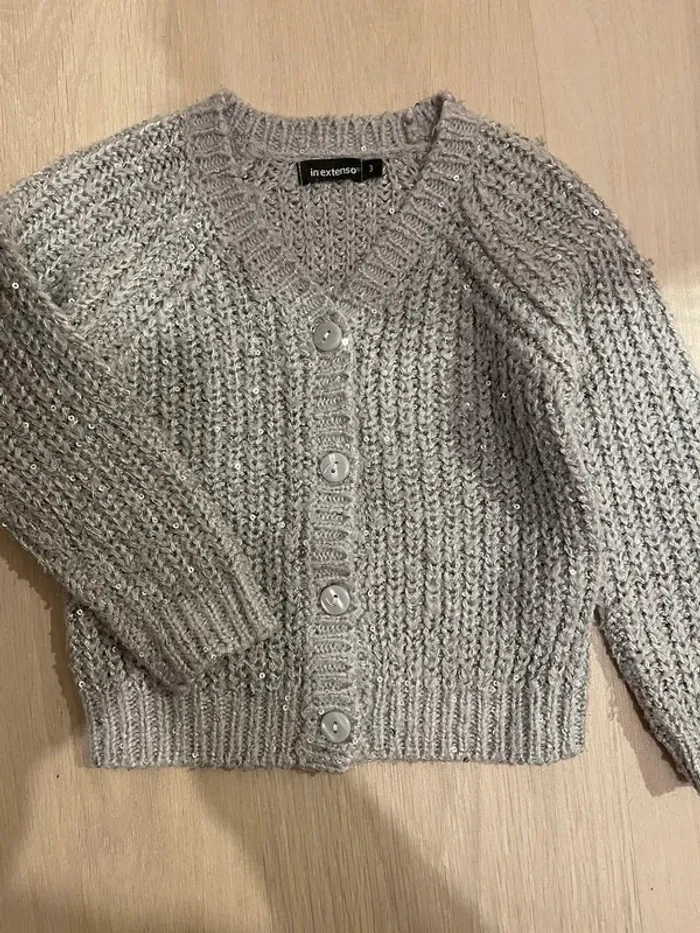 Gilet paillettes inextenso 3 ans.