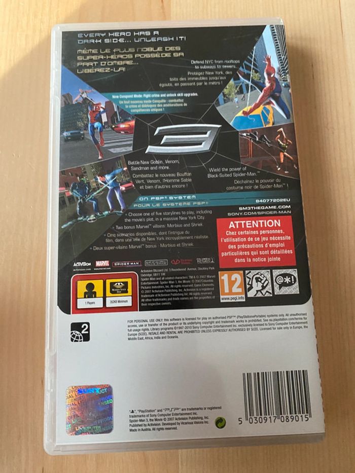 Jeu PlayStation PSP Spider-Man 3 - photo numéro 2
