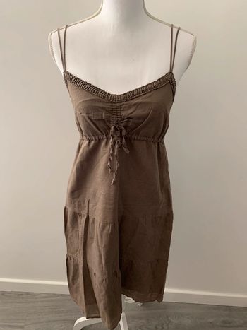 Robe en lin marron Esprit T38