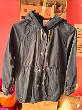 Zara trench veste avec capuche bleu marine taille 13-14 ans