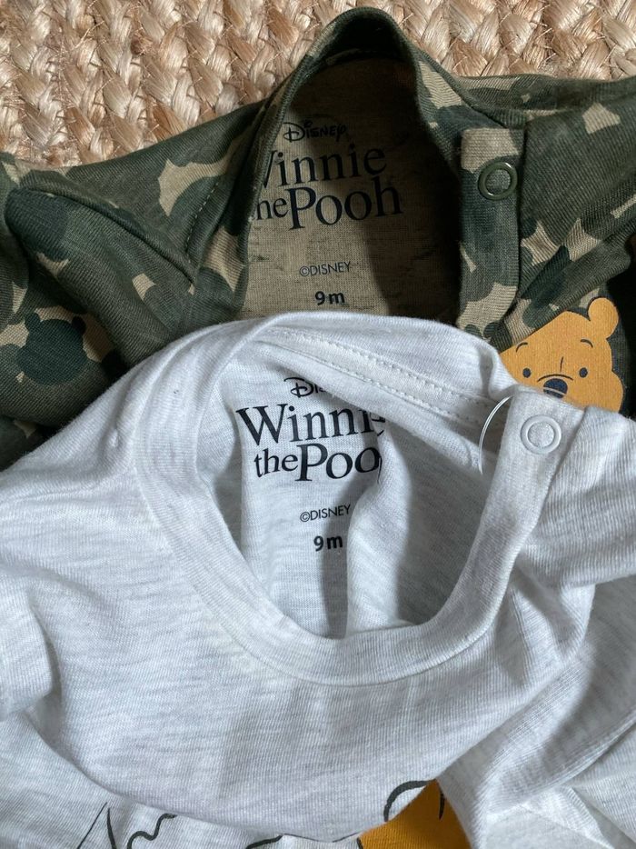 Lot 2 t-shirts ml winnie l'ourson disney - photo numéro 2
