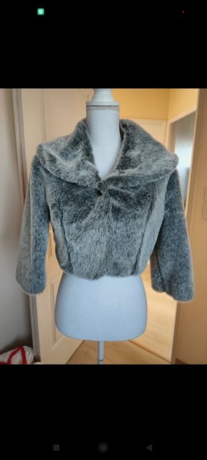 Veste en fausse fourrure grise S/M made in Italy Motivi