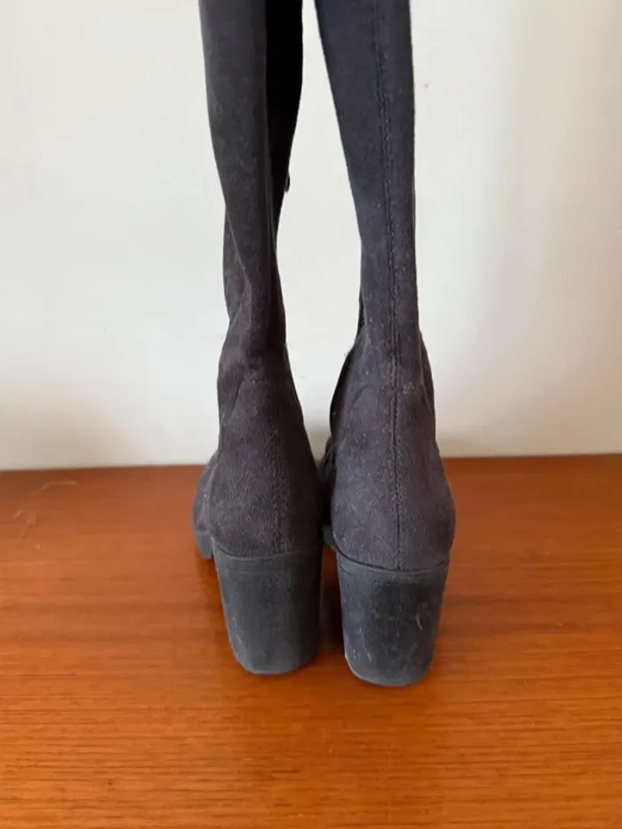 Bottes suédine violet/gris - photo numéro 3