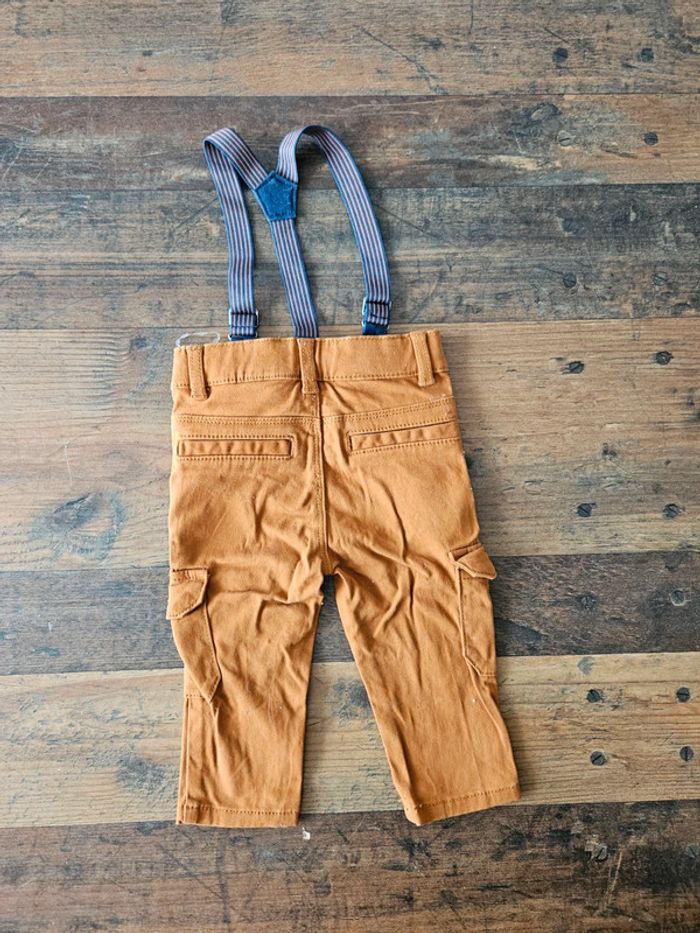 Jeans cargo avec bretelles 12mois - photo numéro 2