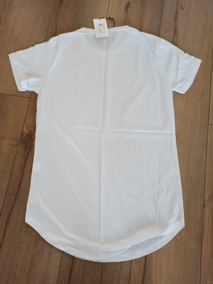 Tee shirt blanc uni basic coton S - photo numéro 2