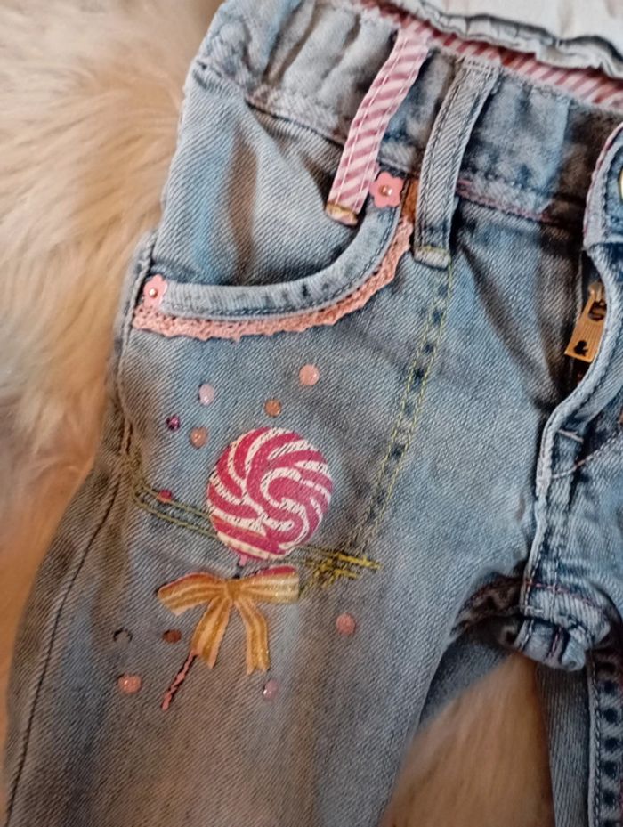 Look fille 3 ans chemise en jean tao + jean h&m - photo numéro 8