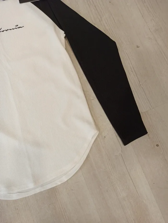 Pull fin homme blanc et noir taille XL - photo numéro 2