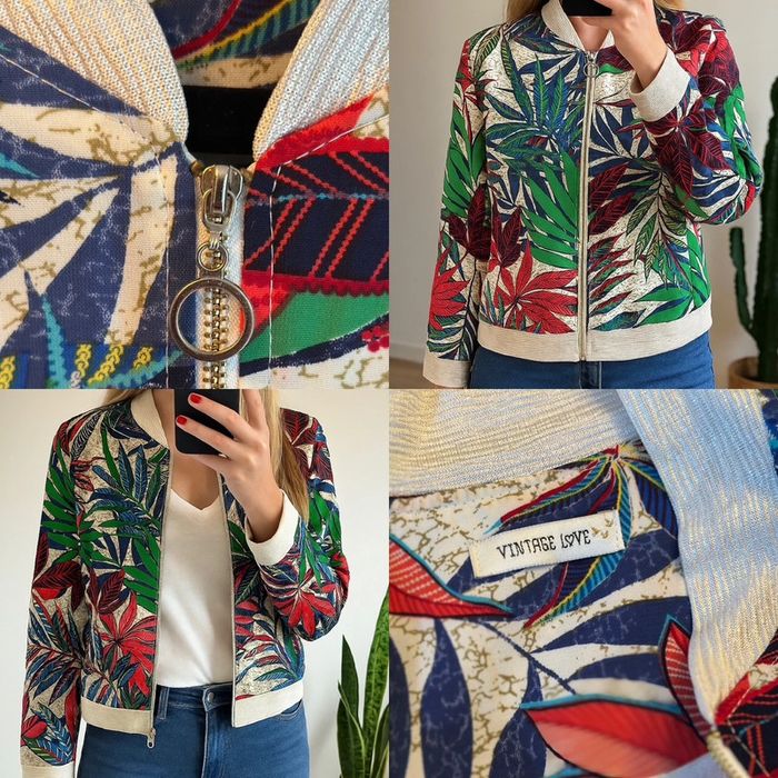 Veste bomber imprimé feuillage Vintage Love T.38 - photo numéro 5