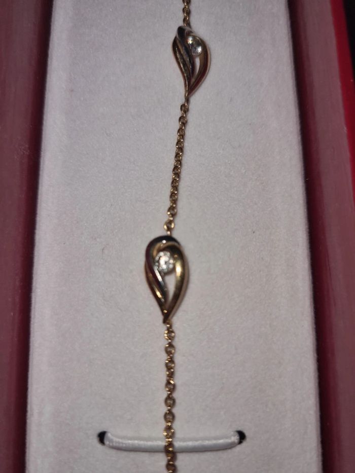 Bracelet plaqué or avec oxyde de zirconium - photo numéro 3