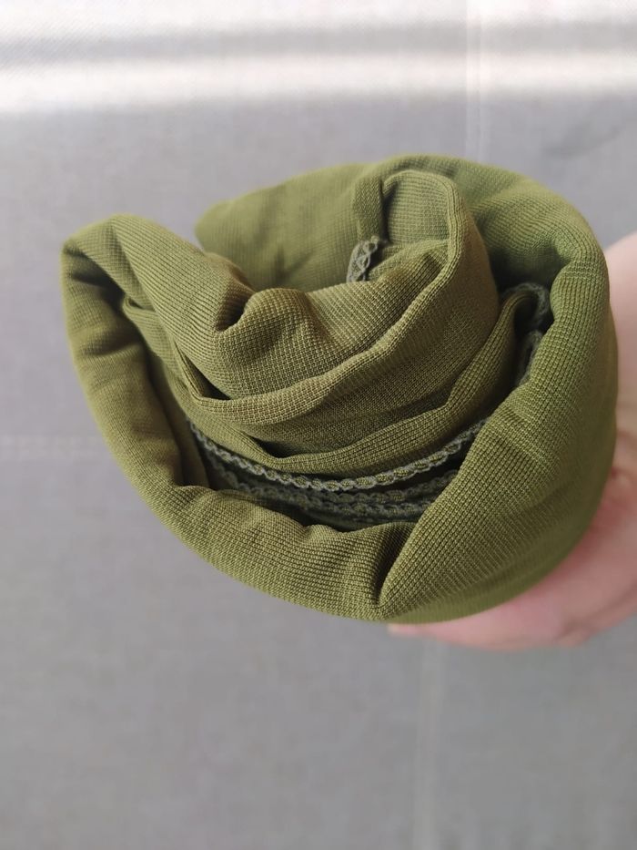Voile hijab en jersey premium kaki - photo numéro 4