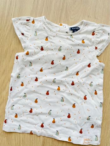 T shirt blanc imprimé fruits poires 🍐 bébé fille 18 mois