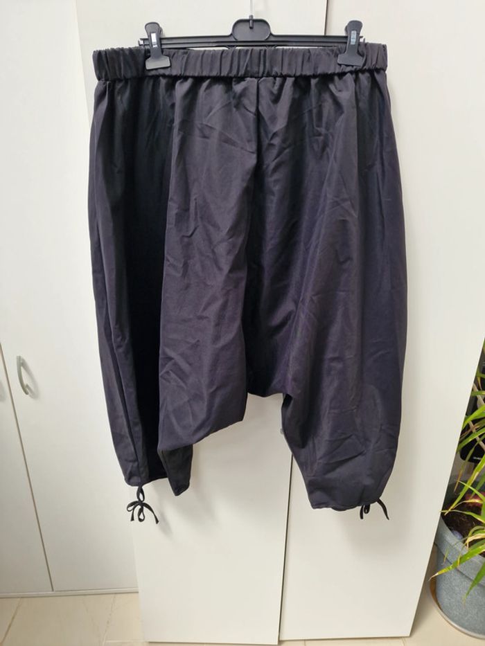 Pantalon Sarouel Jambes Ultras Larges Taille Elastique Noir - photo numéro 4
