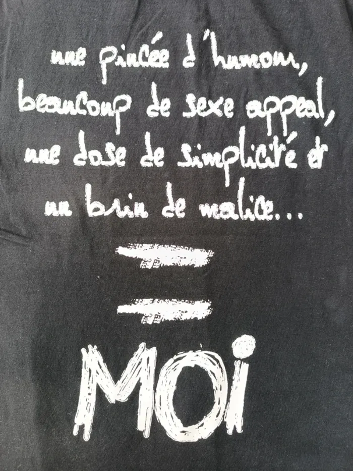 Tee shirt femme noir inscription taille xs - photo numéro 3