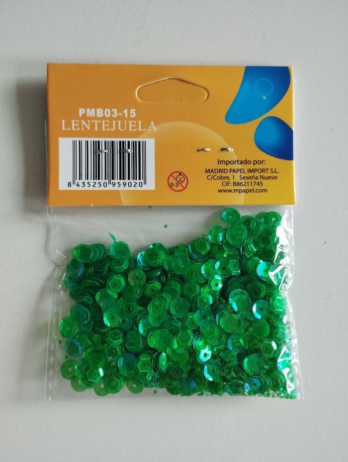 Sachet de paillettes vertes à trou - photo numéro 2