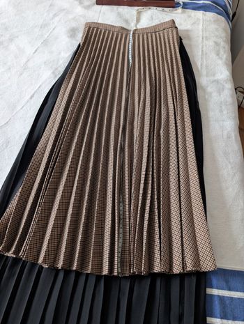 Jupe longue Zara taille 34 bruns carreaux 