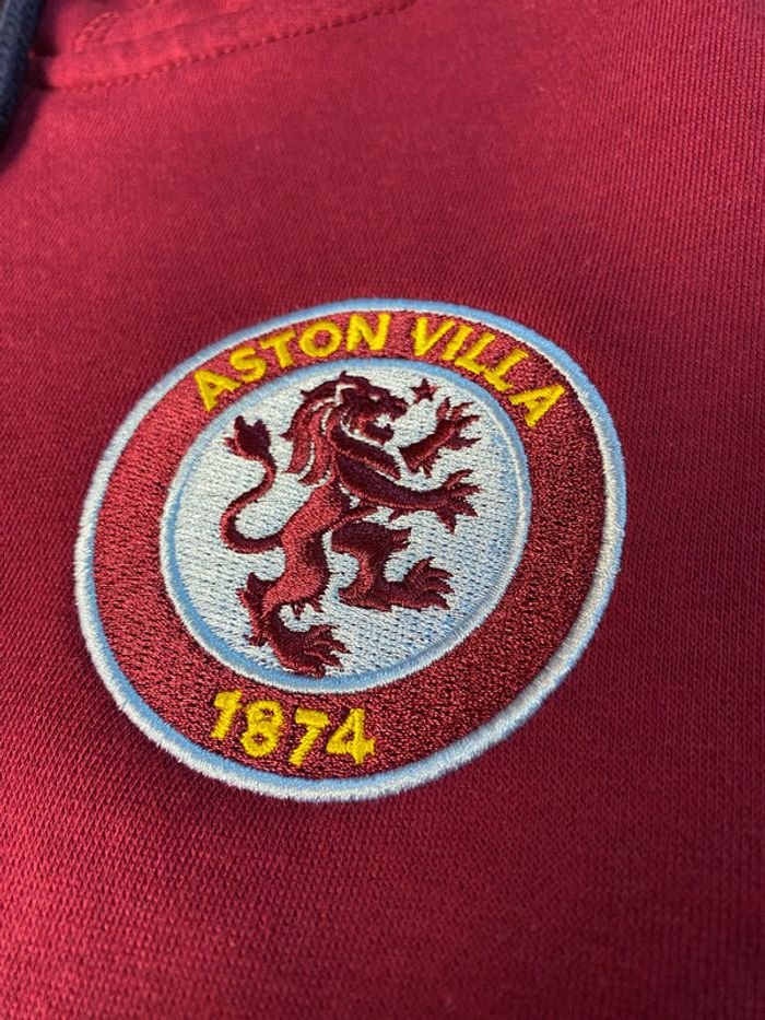 Aston Villa FC - Sweat capuche zippé brodé réglable Full-zip hoodie NЕUF (prix normal: 54eur) - photo numéro 4