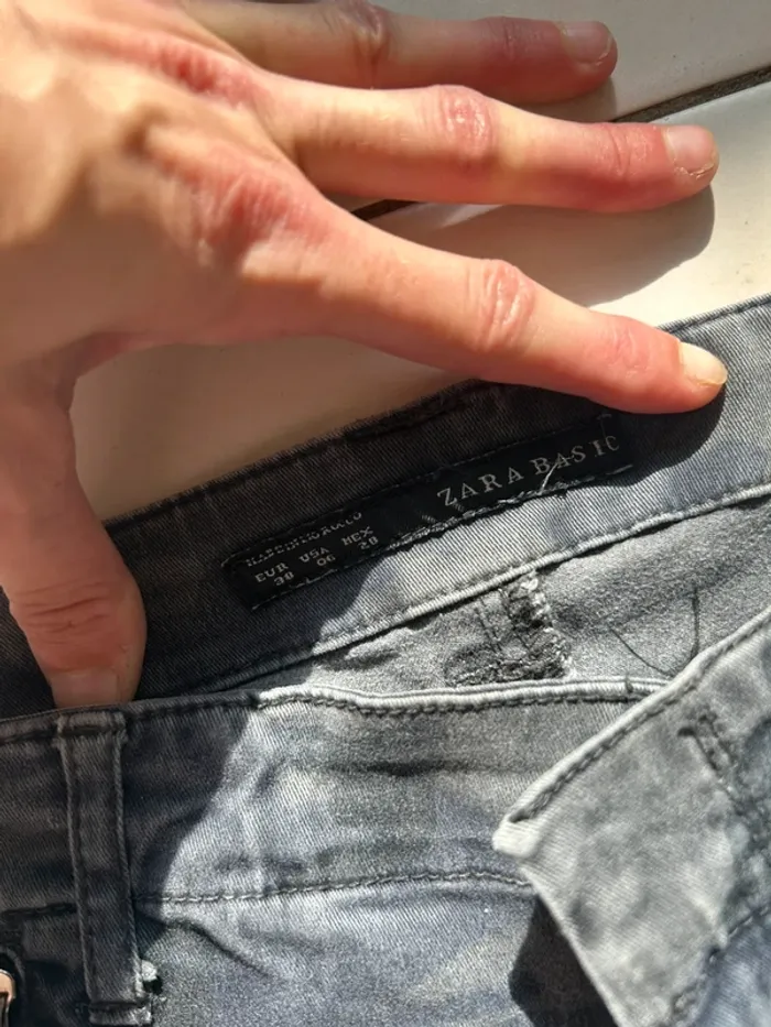Jean slim Militaire gris - 38 - Zara - photo numéro 7