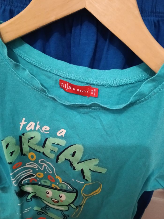 Pyjashort tissaia turquoise et multicolore - photo numéro 2