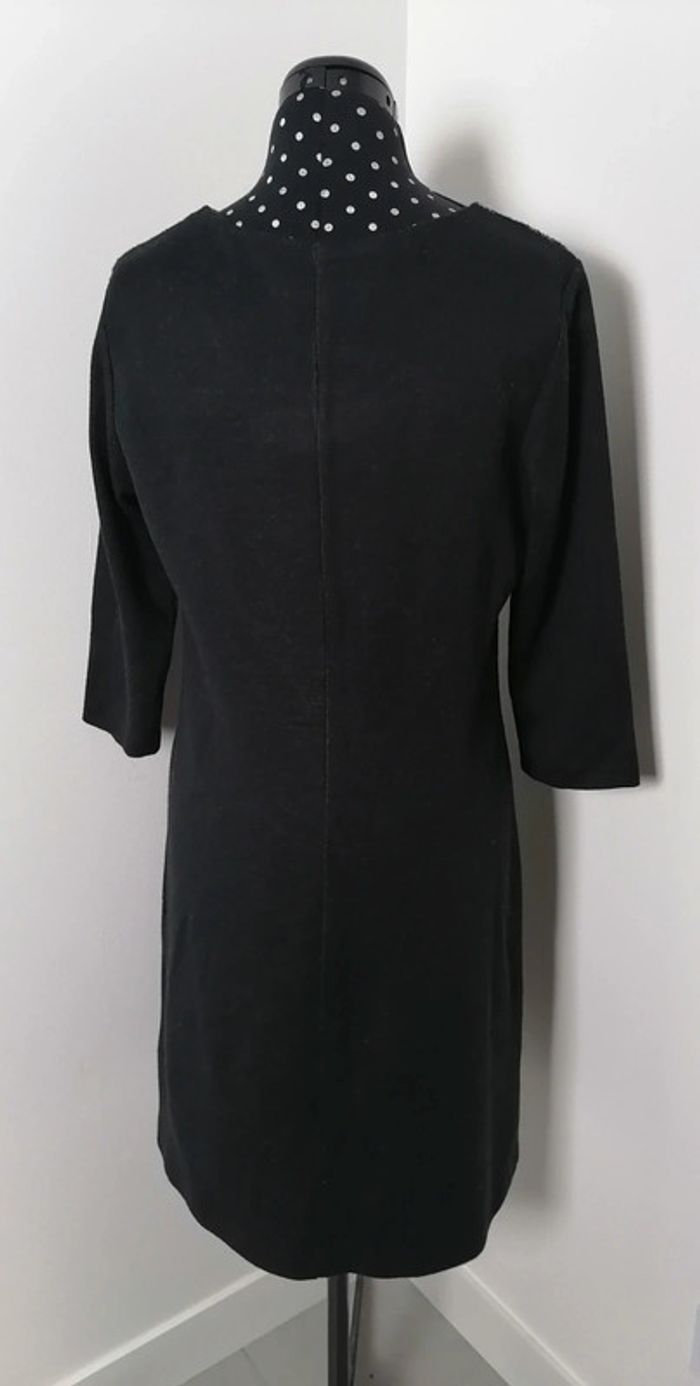 Robe d'hiver motif géométrique noir beige tendance Taille M La Fée Maraboutée - photo numéro 4