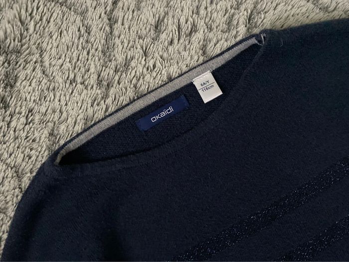 Pull bleu marine Okaidi - 6 ans - photo numéro 2