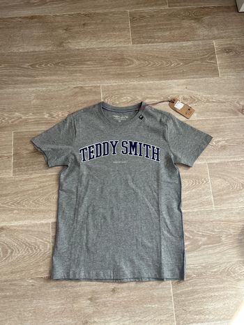 T-shirt Teddy Smith retro vintage gris chiné 14ans