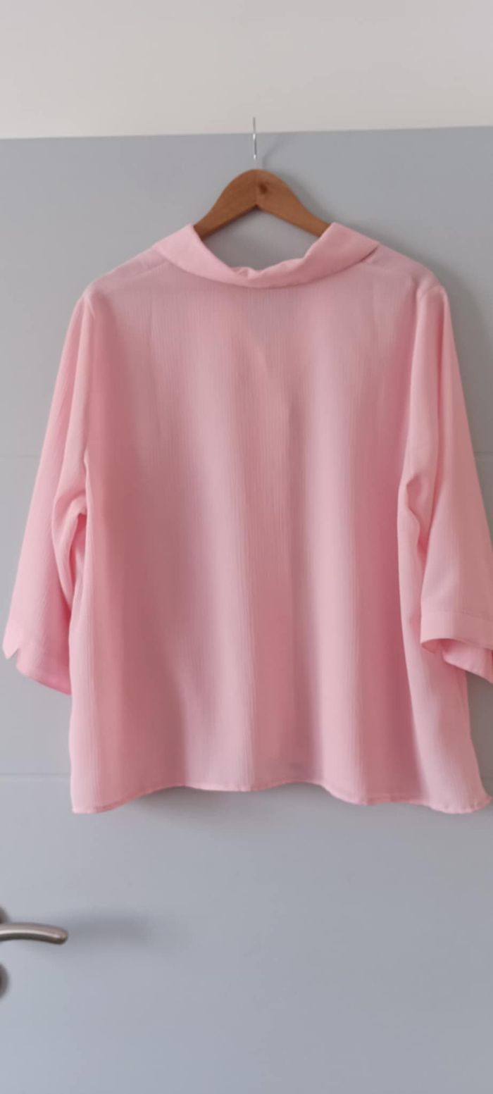 Blouse Chemise rose manches 3/4 "DAXON" Taille 52 - photo numéro 2
